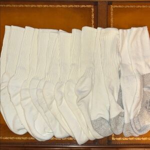 White and Gray Crew Socks-7 pairs